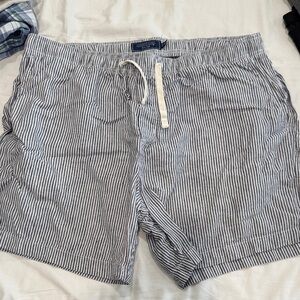 Vineyard Vines Navy and White Striped Linen Shorts